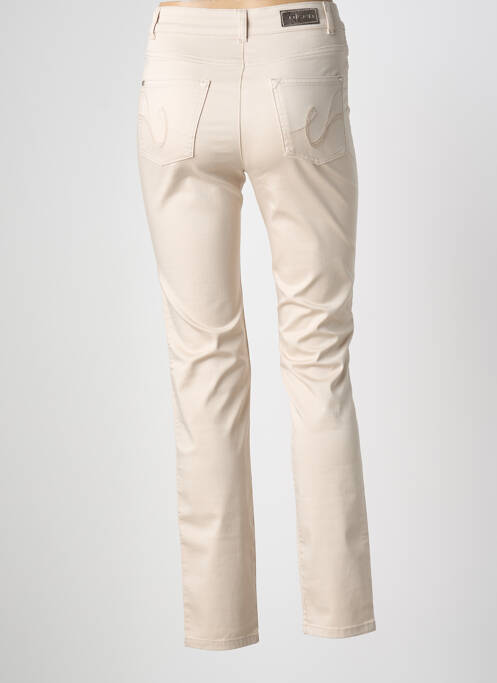 Pantalon slim tissage popeline taille normale beige OLSEN femme