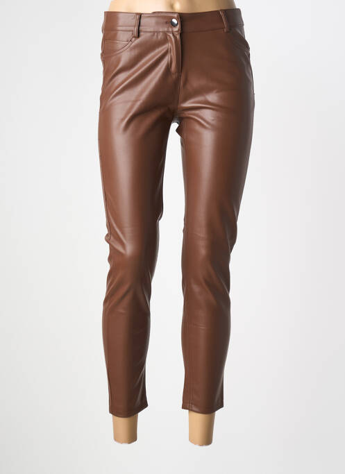 Pantalon 7/8 stretch taille normale marron LPB femme