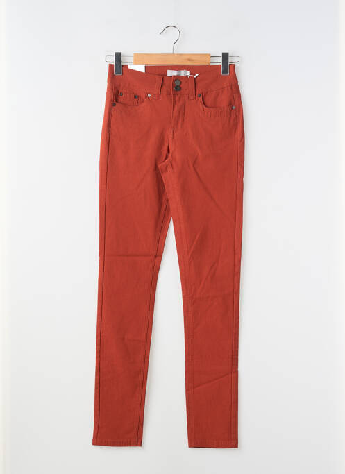 Pantalon slim tissage popeline taille normale orange FRANSA femme