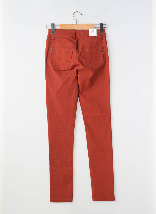 Pantalon slim tissage popeline taille normale orange FRANSA femme
