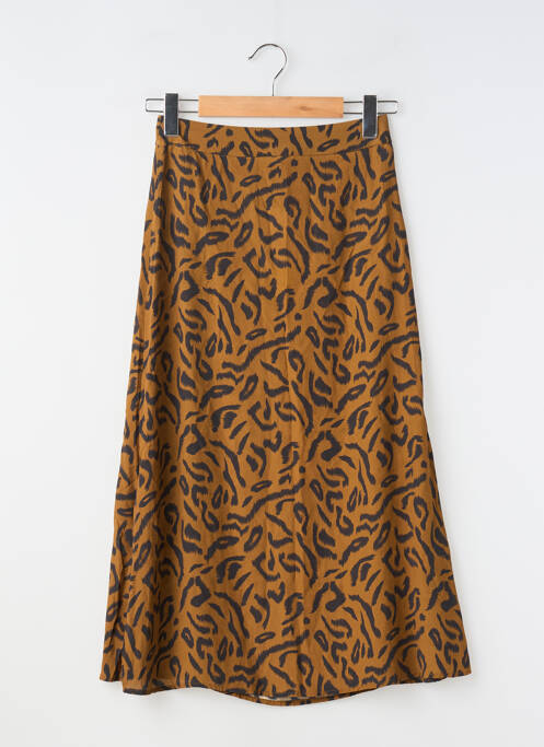 Jupe longue coupe droite marron SYSTEMACTION femme