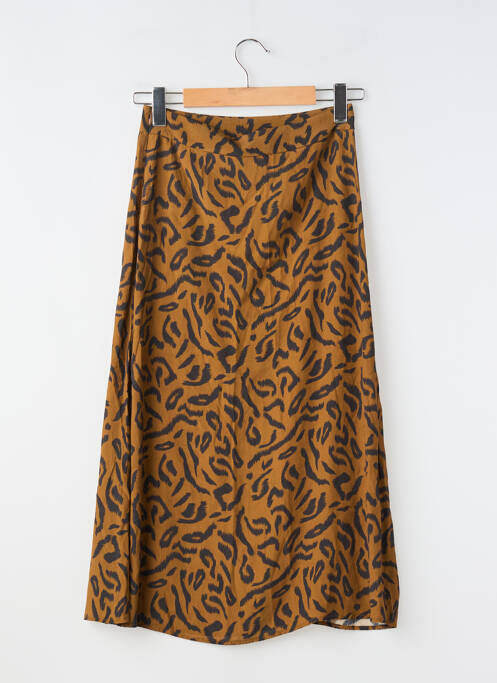 Jupe longue coupe droite marron SYSTEMACTION femme