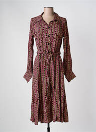 Robe mi-longue coupe fluide manches longues rose KING LOUIE femme