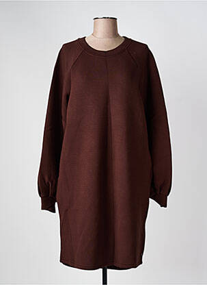 Robe mi-longue manches longues manches longues marron COSTER COPENHAGEN femme
