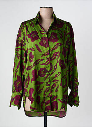 Chemisier coupe cintrée manches longues vert HOD femme