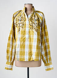 Blouse poignets boutonnés avec fente manches longues jaune V.DE.VINSTER femme