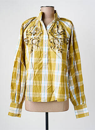 Blouse tissage popeline manches longues jaune V.DE.VINSTER femme