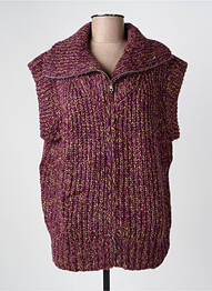 Gilet sans manche maille tricot violet HOD femme