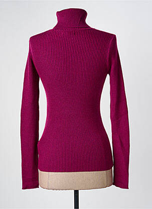 Pull col roulé tissage côtelé manches longues violet MKT STUDIO femme
