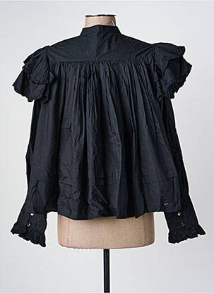 Blouse col rond manches longues noir V.DE.VINSTER femme