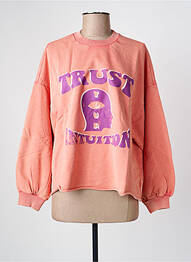 Sweat-shirt coupe over-size manches longues orange BREWSTER femme