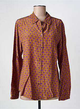 Chemisier tissage crêpe manches longues jaune MOMONI femme