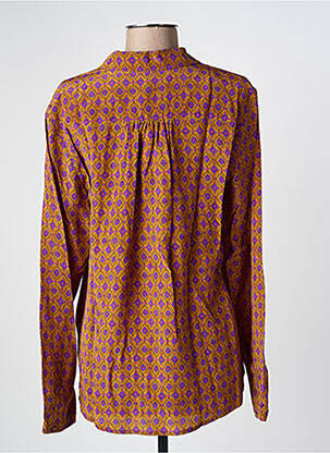 Chemisier tissage crêpe manches longues jaune MOMONI femme