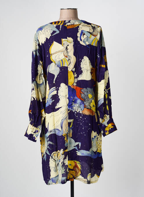 Robe courte manches longues manches longues violet HOD femme