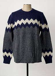 Pull col rond manches longues bleu HARTFORD homme