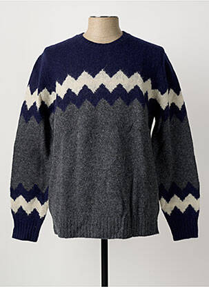 Pull col rond manches longues bleu HARTFORD homme