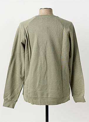 Sweat-shirt sérigraphie floquée manches longues vert BASK IN THE SUN homme