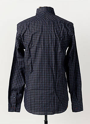 Chemise manches longues imprimé carreaux bleu FIL NOIR homme