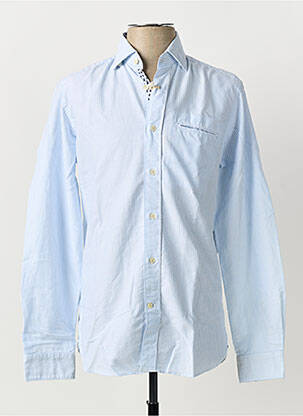 Chemise manches longues imprimé rayures bleu FIL NOIR homme
