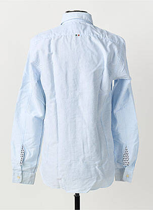 Chemise manches longues imprimé rayures bleu FIL NOIR homme