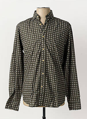 Chemise manches longues vert FIL NOIR homme