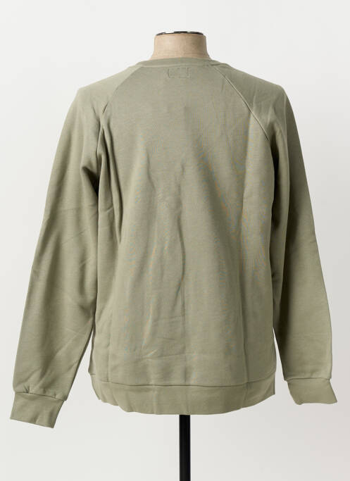Sweat-shirt sérigraphie floquée manches longues vert BASK IN THE SUN homme