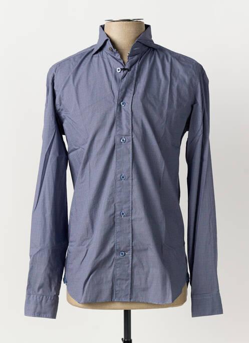 Chemise manches longues imprimé fantaisie bleu FIL NOIR homme