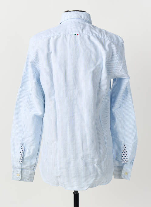 Chemise manches longues imprimé rayures bleu FIL NOIR homme
