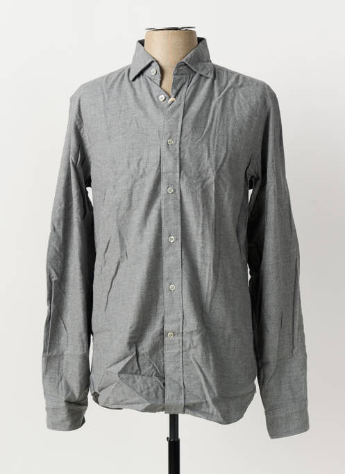 Chemise manches longues coupe cintrée gris FIL NOIR homme