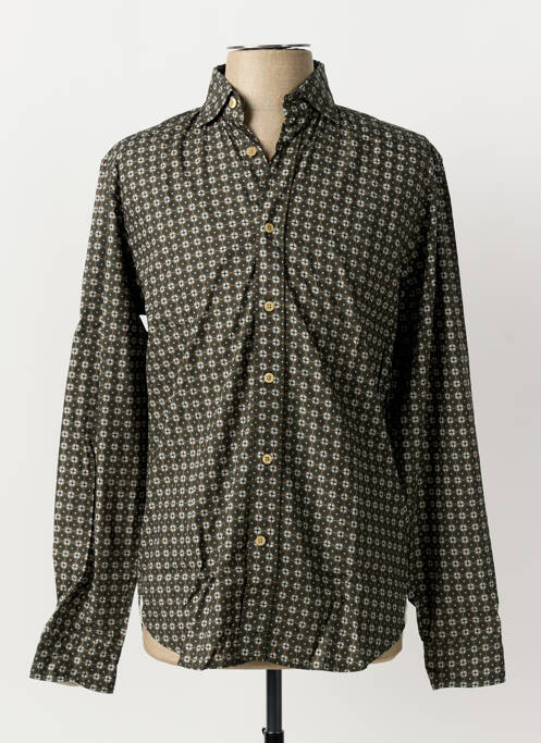 Chemise manches longues vert FIL NOIR homme