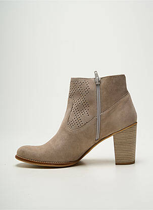 Bottines/boots nubuck talon de 7 à 9cm beige DORKING femme