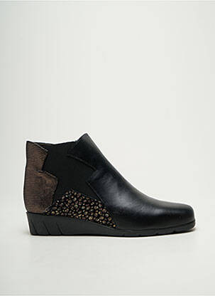 Bottines/boots tissage satiné talon plat jusqu'à 3cm noir PEDI GIRL femme