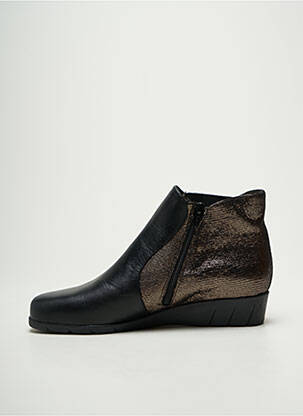 Bottines/boots tissage satiné talon plat jusqu'à 3cm noir PEDI GIRL femme