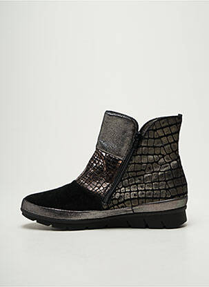 Bottines/boots tissage satiné talon plat jusqu'à 3cm argent PEDI GIRL femme