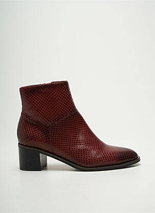 Bottines/boots tissage satiné talon de 4 à 6cm rouge MAM'ZELLE femme