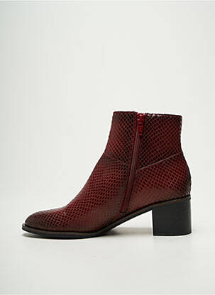Bottines/boots tissage satiné talon de 4 à 6cm rouge MAM'ZELLE femme