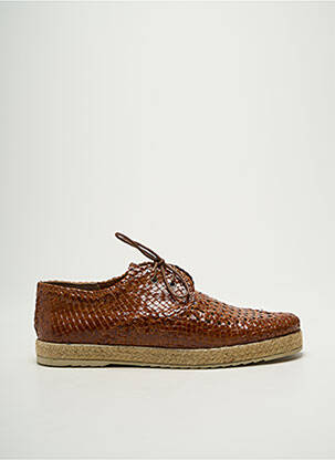 Espadrilles fermeture lacets talon plat jusqu'à 3cm marron YVES DESFARGE femme