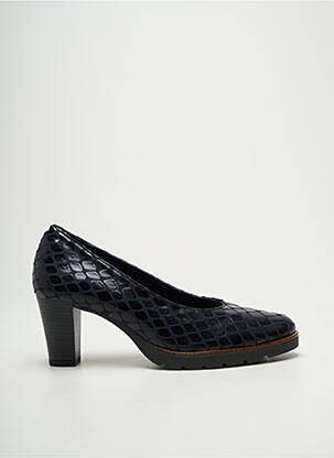 Escarpins tissage satiné talon de 7 à 9cm bleu DORKING femme