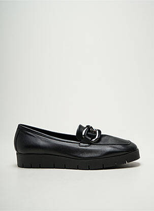 Mocassins tissage satiné talon plat jusqu'à 3cm noir REQINS femme