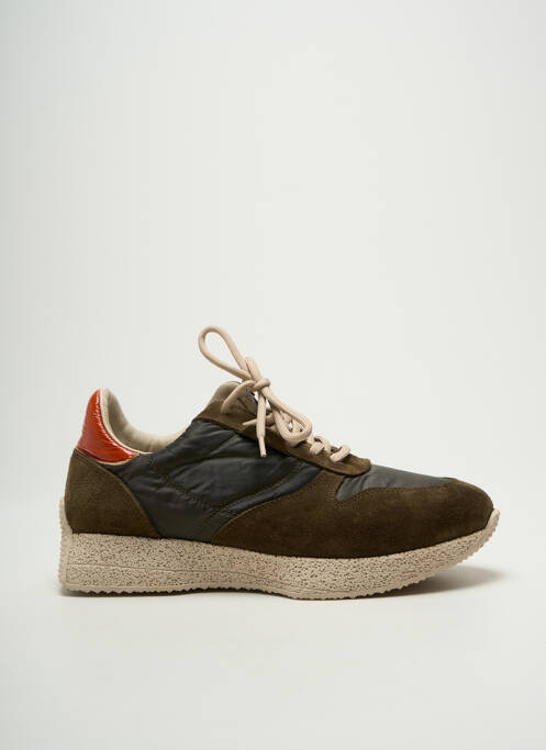 Baskets nubuck talon de 4 à 6cm vert MAM'ZELLE femme