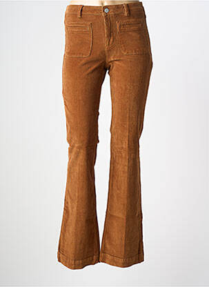 Pantalon flare stretch taille haute marron MKT STUDIO femme
