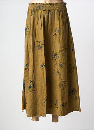 Jupe mi-longue coupe évasée vert SWILDENS femme