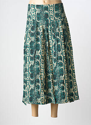 Jupe longue coupe évasée vert SWILDENS femme