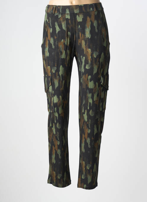 Pantalon cargo taille élastique taille normale vert MAJESTIC FILATURES femme