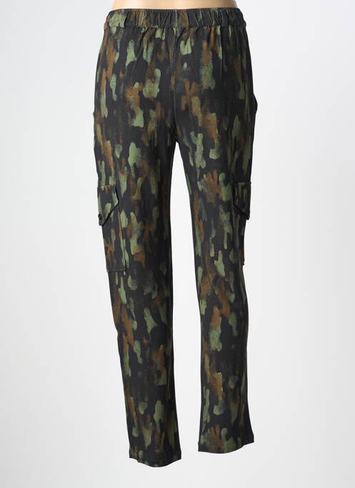 Pantalon cargo taille élastique taille normale vert MAJESTIC FILATURES femme