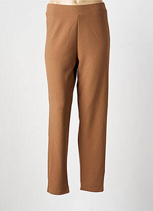 Pantalon droit tissage crêpe taille normale marron KAKIE femme