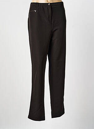 Pantalon droit tissage popeline taille normale noir IMPULSION femme