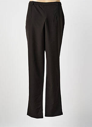 Pantalon droit tissage popeline taille normale noir IMPULSION femme
