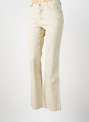 Jeans bootcut taille haute taille haute beige MARBLE femme