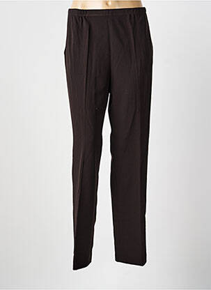 Pantalon droit tissage crêpe taille normale marron IMPULSION femme